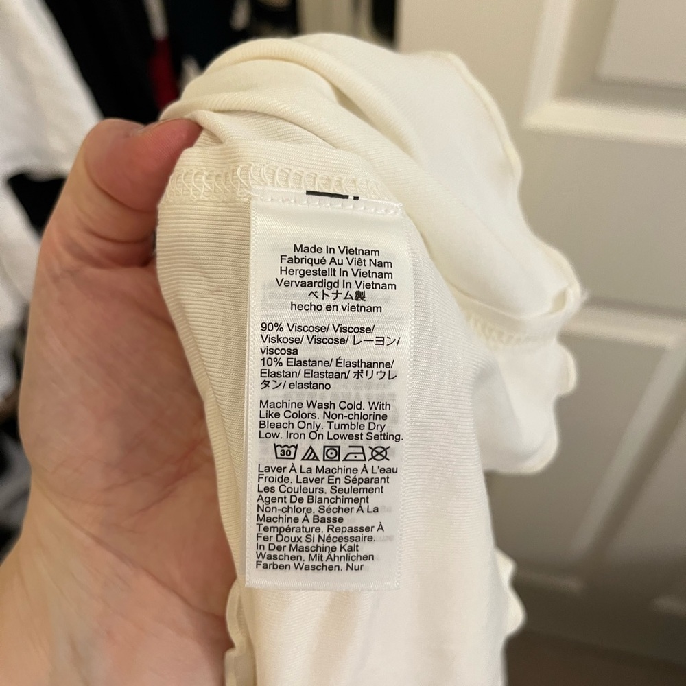 J. Crew Ivory Long-Sleeve Crewneck Top with Button Cuffs - Picture 6 of 6